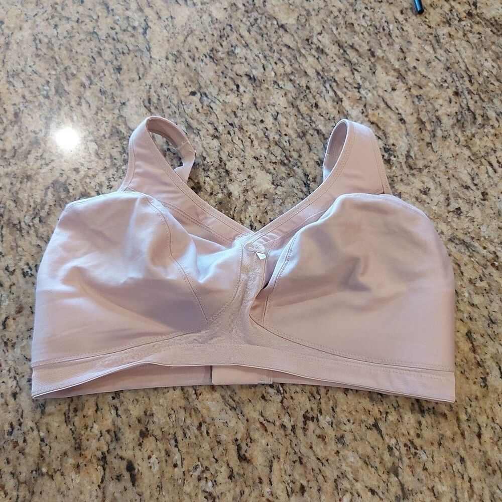 Glamorise RN 15564 Beige Full Coverage Unlined Wireless Bra Size 40H